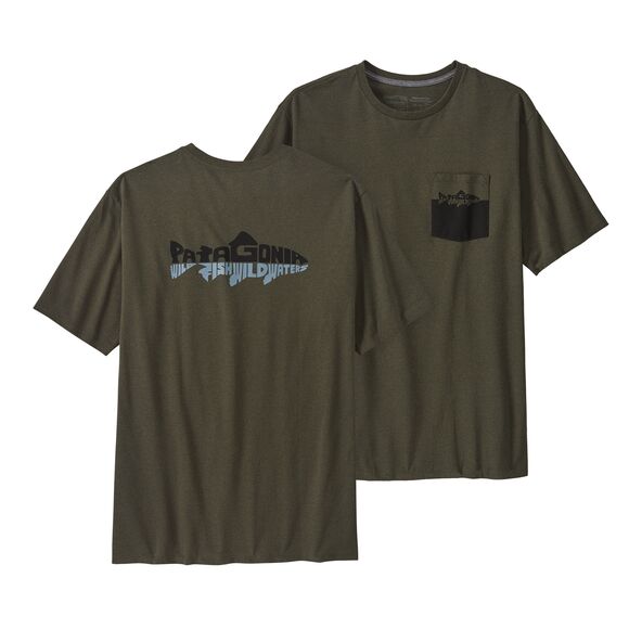 Patagonia M's Wild Waterline Pocket Responsibili-Tee Basin Green - T-skjorter - 195699787933 - 1