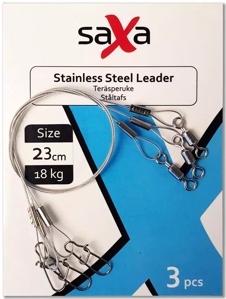 Saxa Stainless Steel Leader 23cm - Tafser - ssleader23 - 1