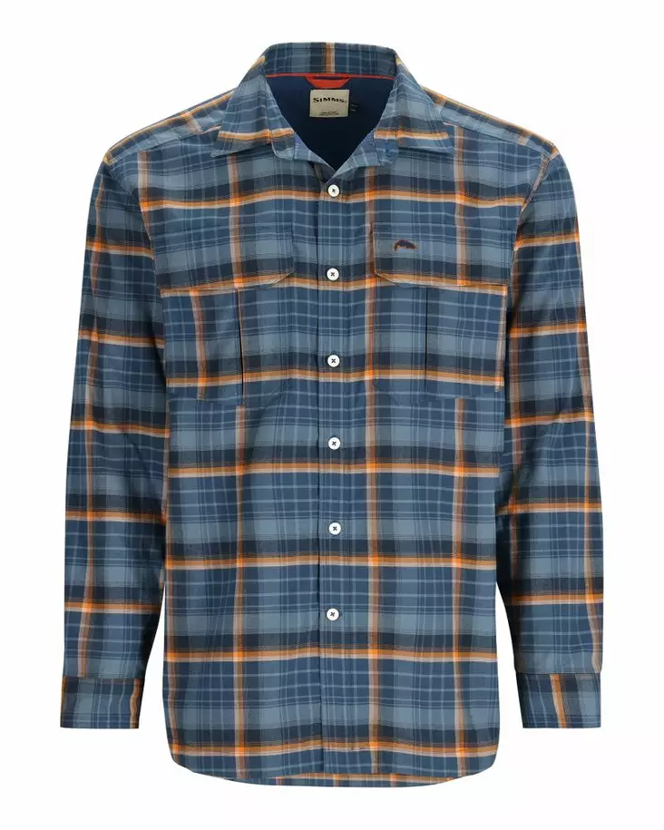 Simms ColdWeather Shirt Neptune/Sun Glow Ombre Plaid - Skjorter - 694264624173 - 2