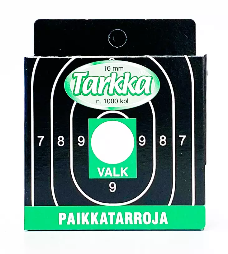 Tarkka Paikkatarra 16mm Valkoinen - Plastklistremerker - 6410362412153 - 1