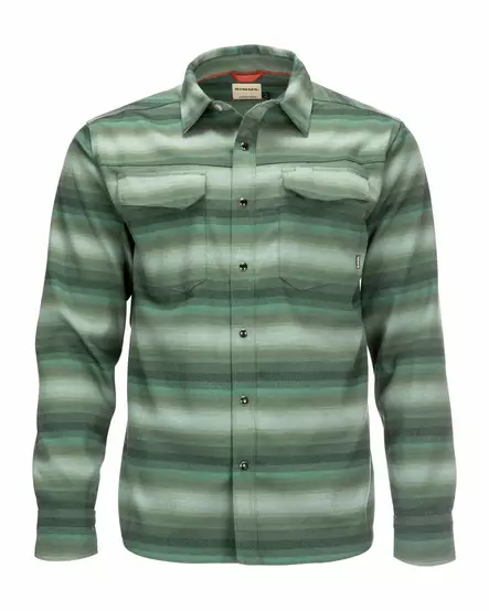 Simms Gallatin Flannel Shirt Moss Stripe - Skjorter - 694264554074 - 1