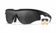 Wiley X WX Rogue Comm Grey & Clear & Light Rust - Matte Black - Skyteglass - 712316124324 - 1