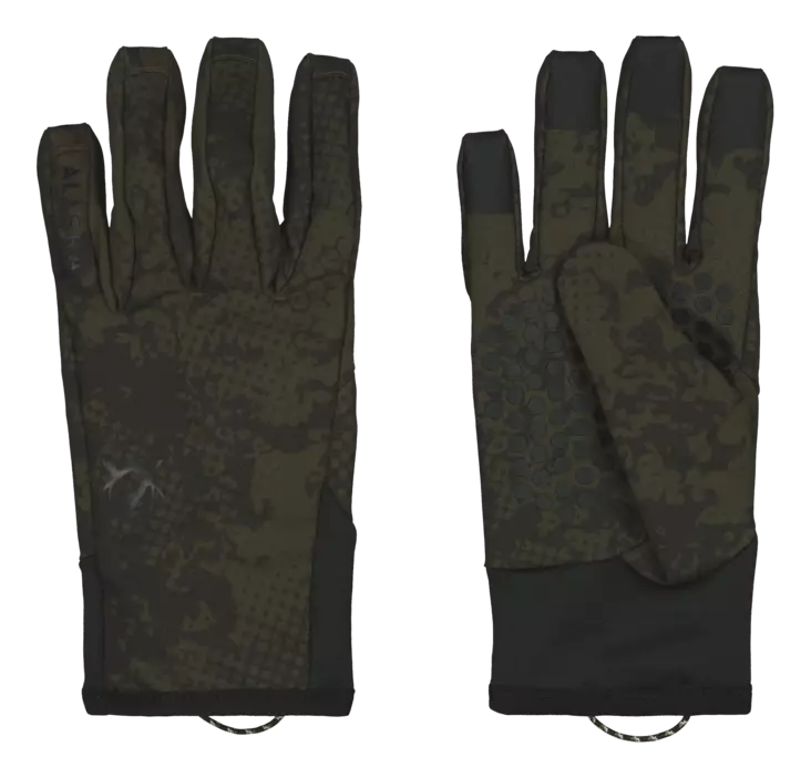 Alaska Chaser Stretch Gloves Night Green Blur - Jegerhansker - 6438347052774 - 1