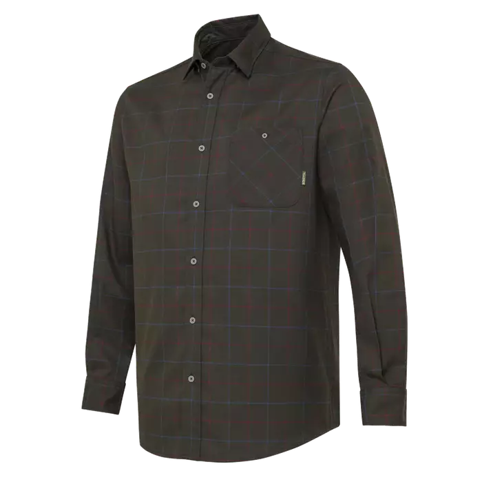 Beretta Jargo Stretch Shirt Bark & Burgundy Check - Jegertrøyer - 8051832670734 - 1