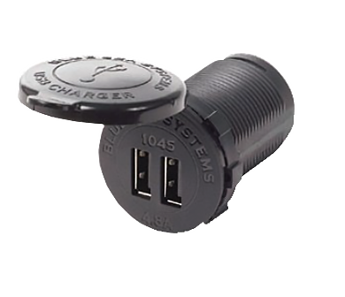 Blue Sea 4.8A Fast Dual USB Charger - Batterier og elektrisk tilbehør - 632085010454 - 1