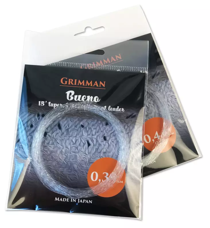 Grimman Bueno 15' Salmon Leader - Avsmalnende Nylon-fortommer - 6438407002824 - 1