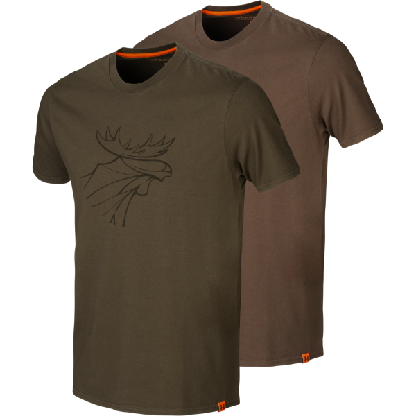 Härkila Graphic T-Shirt 2-Pack Green/Bro - Jegertrøyer - 16010495804 - 1