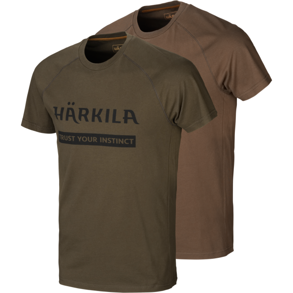Härkila Logo T-Shirt 2-Pack Green/Brown - Jegertrøyer - 16010505804 - 1