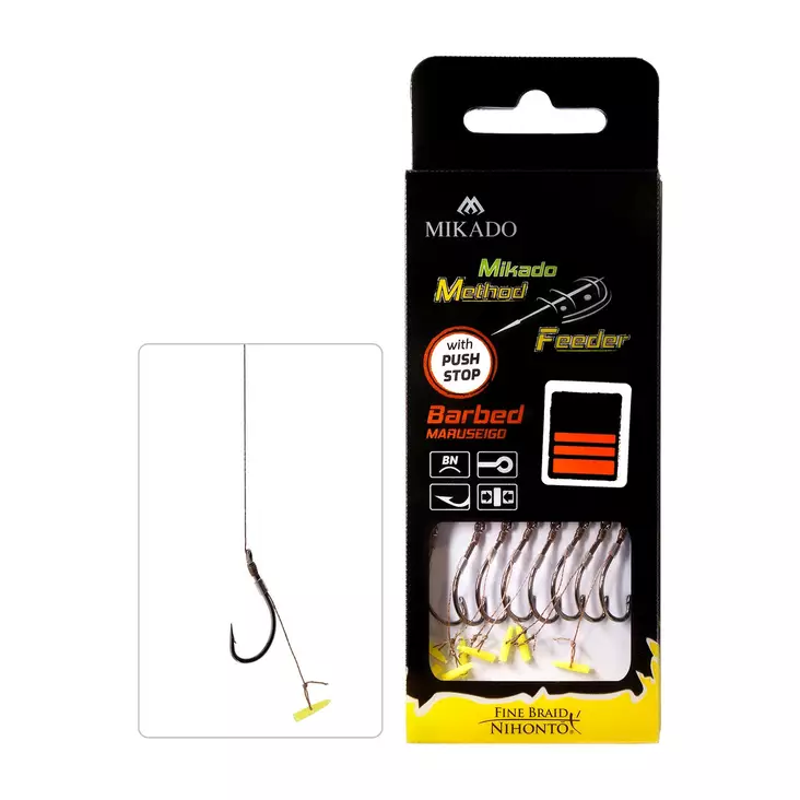 Mikado MF Rig HMFB211P Push Stop Braid Barbed - Ferdigknyttede kroker - 5900637721154 - 1