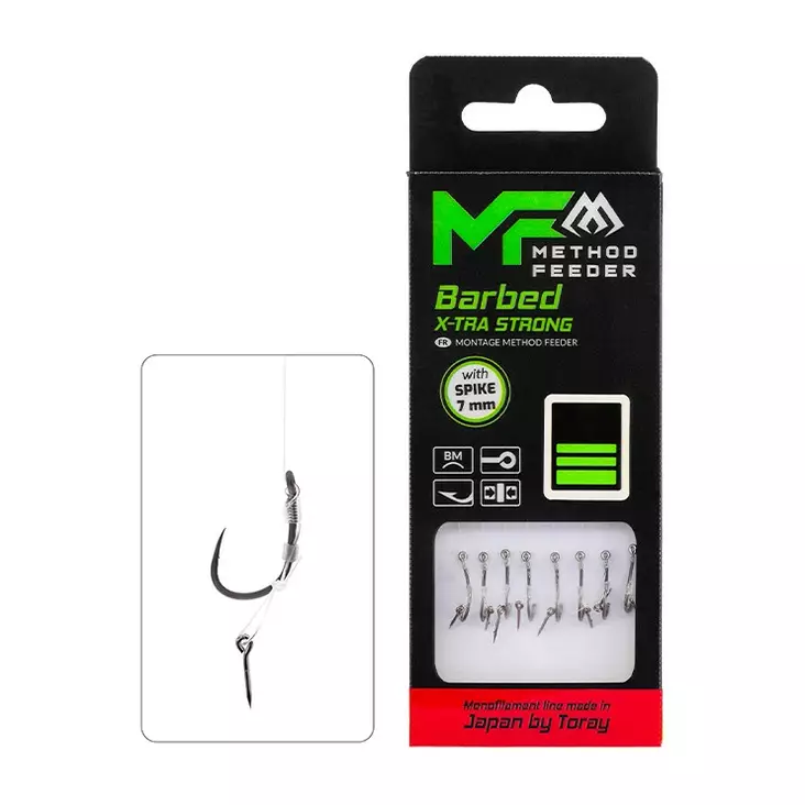 Mikado MF Rig X-Tra Strong Spike Barbed Mono 10cm - Ferdigknyttede kroker - 5900637161714 - 1