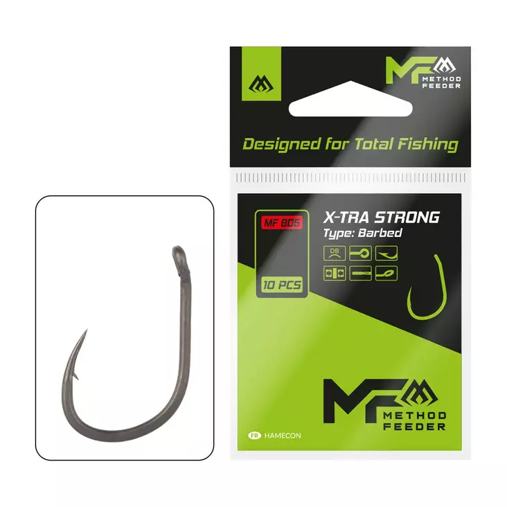 Mikado X-tra Strong Hook Barbed - Kroker med øye & spade - 5900637161264 - 1