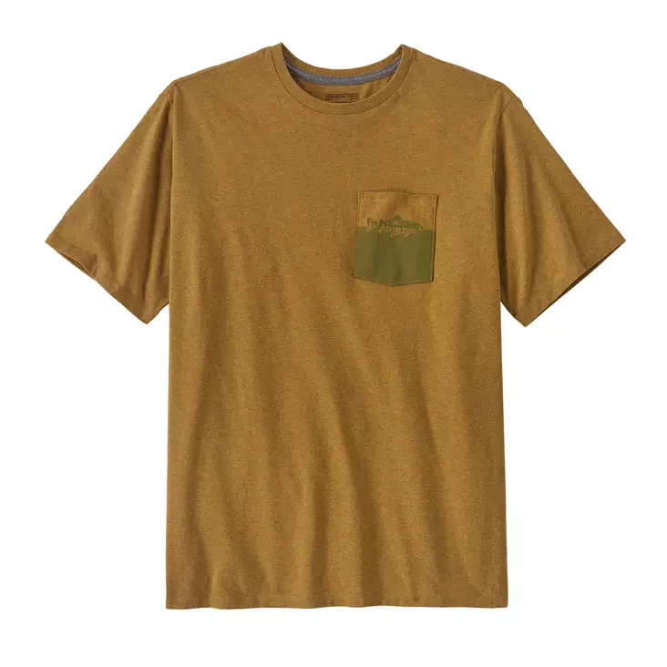 Patagonia M's Wild Waterline Pocket Responsibili-Tee Pufferfish Gold - T-skjorter - 196924167964 - 1