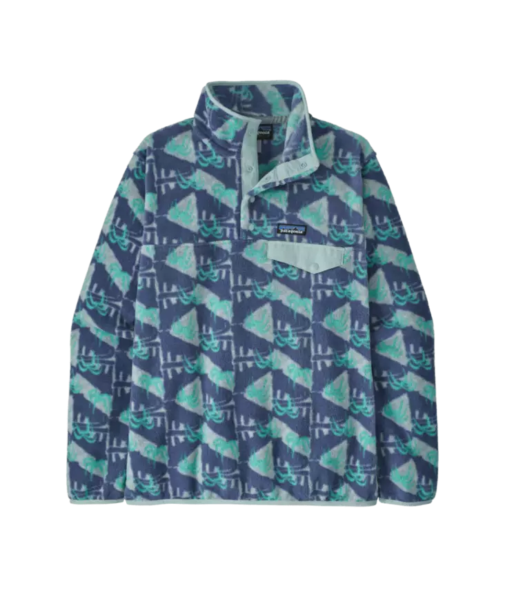 Patagonia W´s Lightweight Synchilla Snap T Pullover Jaguar Geo Blue Sage - Fleecegensere - 198077631484 - 1