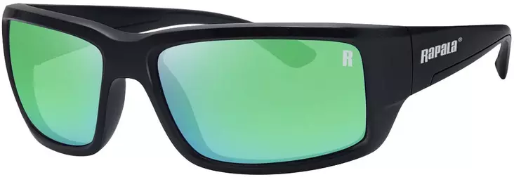 Rapala Amberjack Matte Black Green Mirror - Plastlinser - 022677381244 - 1