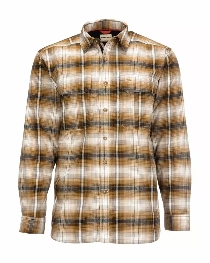 Simms Coldweather Shirt Dark Bronze Black Plaid - Skjorter - 694264553954 - 1