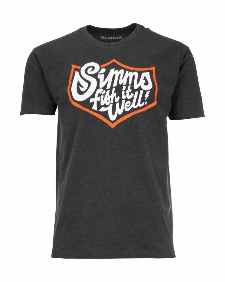 Simms Fish It Well Badge T-Shirt Charcoal Heather - T-skjorter - 694264572184 - 1