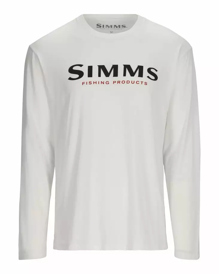 Simms Logo Shirt LS White - T-skjorter herre - 694264639894 - 1