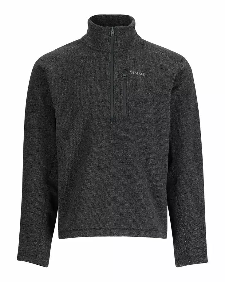 Simms Rivershed Half Zip Black Heather - Skjorter - 694264628874 - 2