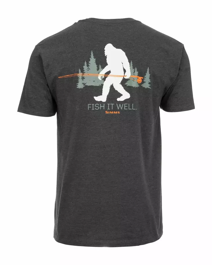 Simms Sasquatch T-Shirt Charcoal Heather - T-skjorter herre - 694264584194 - 1