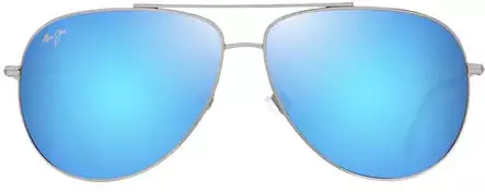 Maui Jim Hauoli XL - Shiny Silver Frame with Blue Hawaii Lens - Plastlinser - 603429080105 - 2