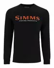 Simms Logo Shirt LS Jet Black - T-skjorter herre - 694264656785 - 1