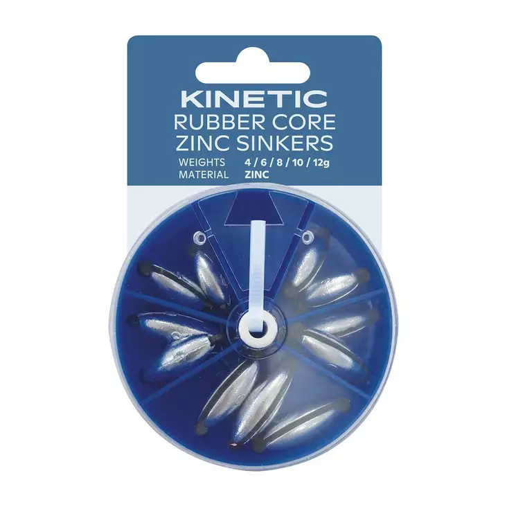 Kinetic Rubber Core Zinc Sinkers Assortment - Blyhagl & stylsøkker - 5707461302395 - 1