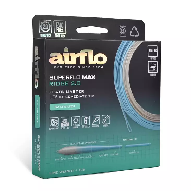 Airflo Superflo Max Ridge 2.0 Flats Master Intermediate Tip - Flytteliner - 614910119815 - 1