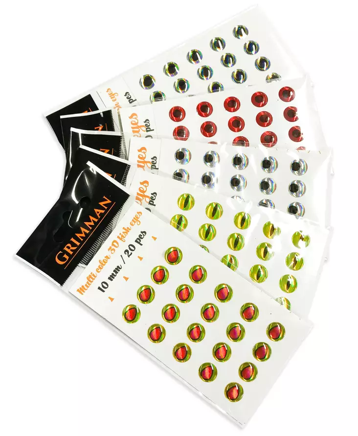 Grimman 3D Fish Eyes 10mm - Klistremerkeøyne - 11808005 - 1