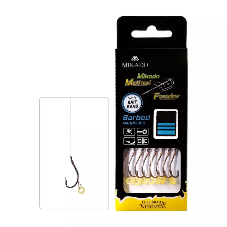 Mikado Method Feeder Rig HMFB211G Rubber Barbed #4 - Ferdigknyttede kroker - 5900637721895 - 1