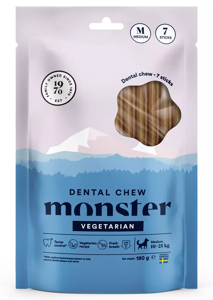 Monster Dog Dental Chew Vegan 7pcs - Hundens tyggebein og -pinner - 7350040126455 - 1