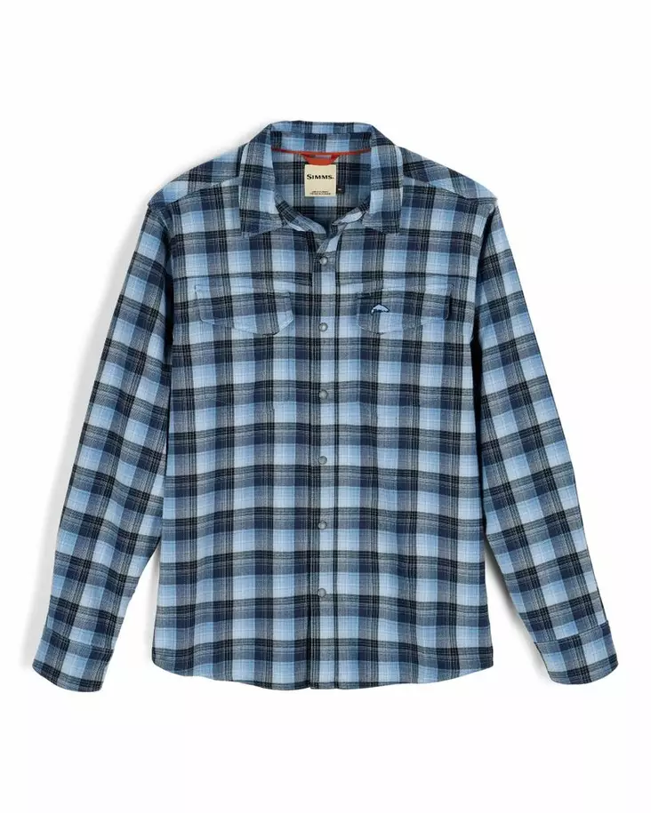 Simms Gallatin Flannel Shirt Kennebec Plaid: Steel Blue - Skjorter - 694264694145 - 2