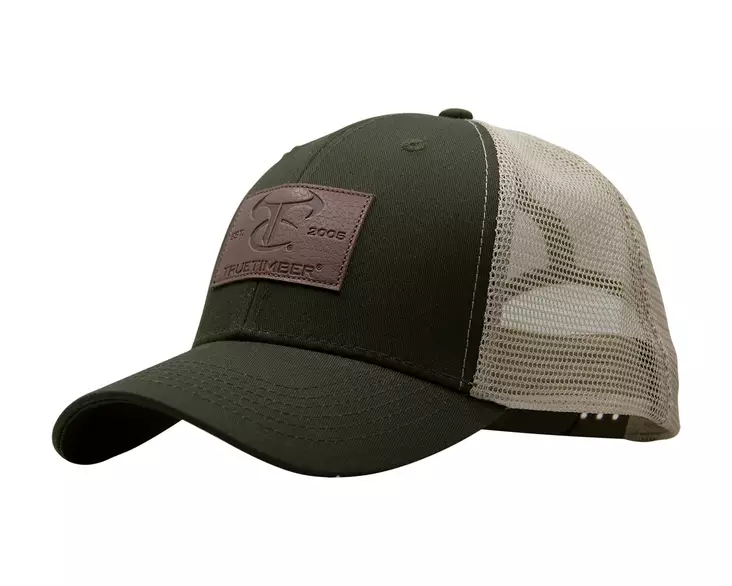 TrueTimber Leather Patch Cap Olive - Hodeplagg til jakt - 840194778855 - 1
