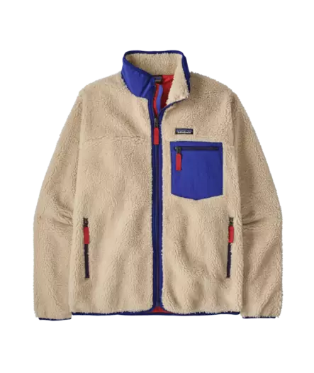 Patagonia M´s Classic Retro-X Jacket Dark Natural w/Cobalt Blue - Fleecegensere - 199346037136 - 1