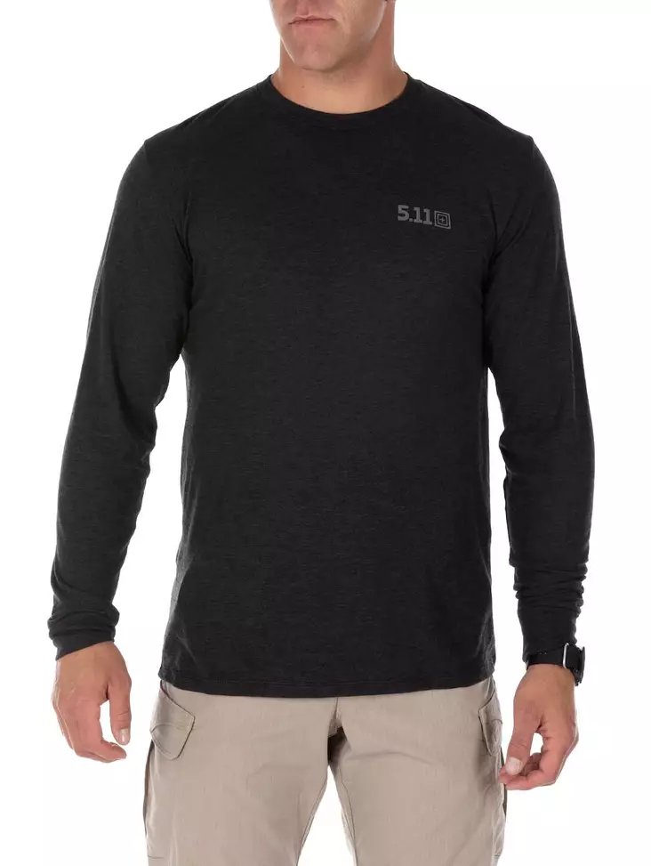 5.11 Triblend Legacy L/S Tee Black Htr - Taktiske overdeler - 888579358346 - 1