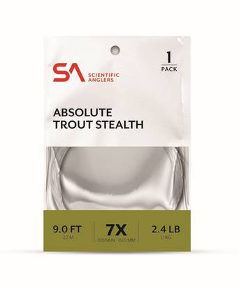 Scientific Anglers Absolute Trout Stealth Leader 9ft - Avsmalnende Nylon-fortommer - 840309134156 - 1