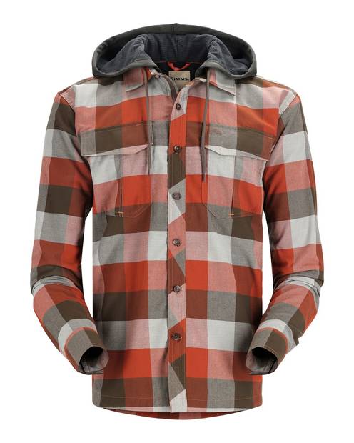 Simms Coldweather Hoody Clay Buffalo Plaid -huppari - Skjorter - 694264579176 - 1