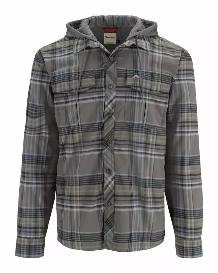 Simms Coldweather Hoody Gunmetal Neo Plaid - Skjorter - 694264655276 - 1