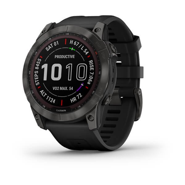 Garmin Fenix 7X Sapphire Solar Carbon Grey DLC Titanium with Black Band - GPS-navigasjonsenheter og klokker - 0753759278236 - 1