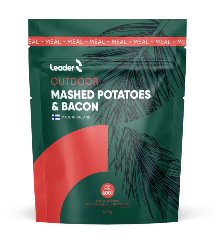 Leader Outdoor Mashed Potatoes Bacon 140g - Campingmatte - 6430080443376 - 1
