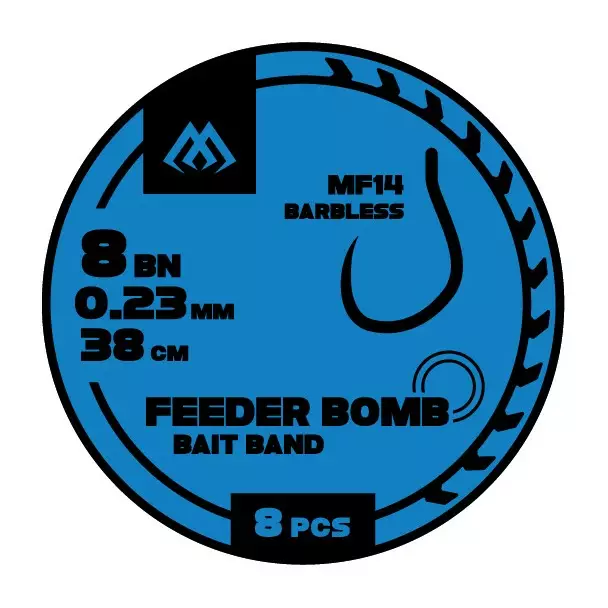 Mikado FB Rig MF14 Bait Band Barbless Mono 38cm - Ferdigknyttede kroker - 5900637119876 - 1