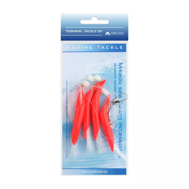 Mikado Hair Tube Rig Red/White - Bunn- & torskerigger - 5900637138426 - 1