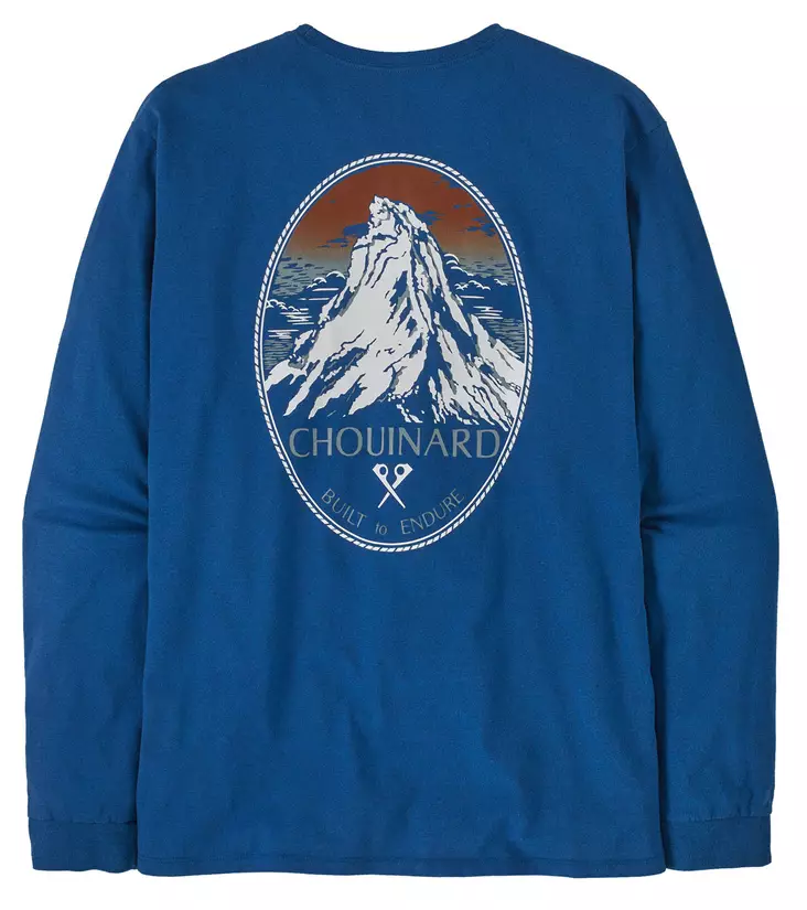 Patagonia Mens L/S Chouinard Crest Responsibili-Tee Endless Blue - T-skjorter - 196924555266 - 1
