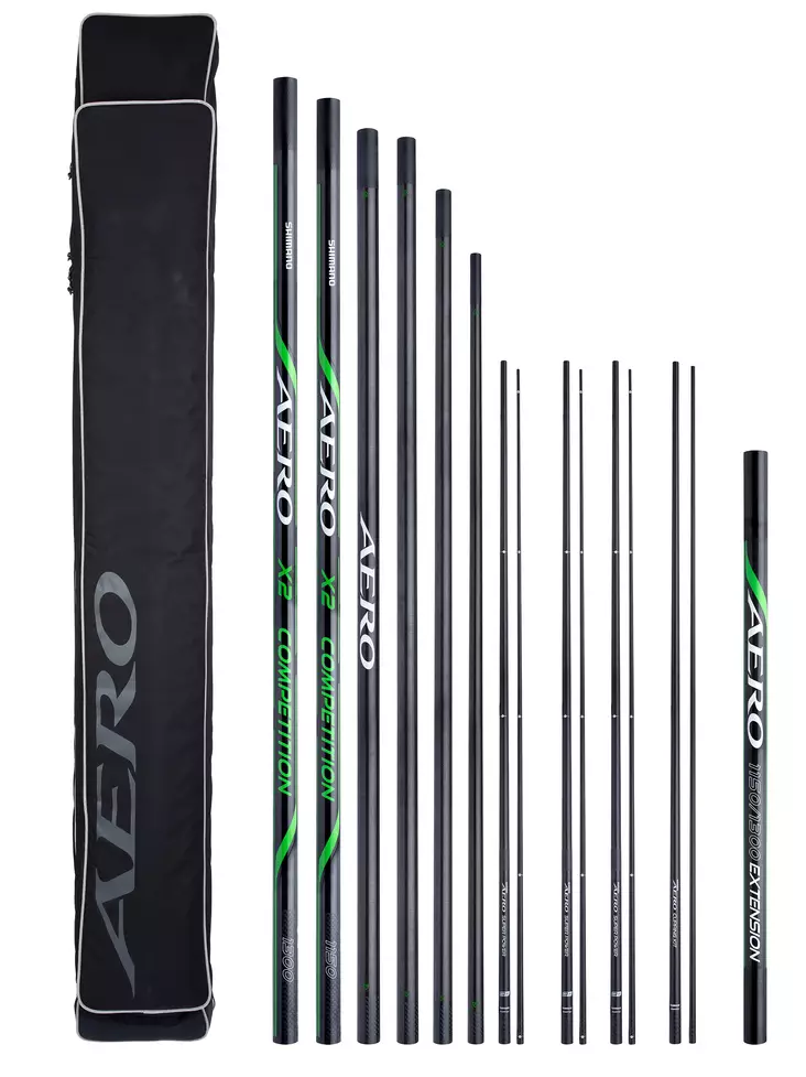 Shimano Aero X2 Pole Pack 13,00m 8pc + Kits + Extension - Metespø - 8717009876766 - 1