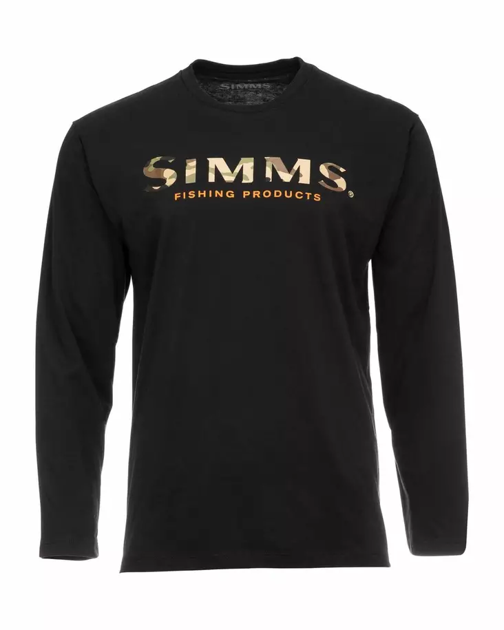 Simms Logo Shirt Long-Sleeve Black - T-skjorter herre - 694264584446 - 1