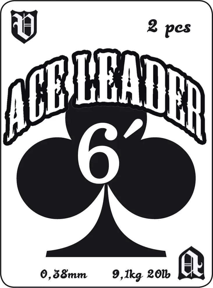 Vision Ace Leader 2-Pack 6' 0,38mm - Avsmalnende Nylon-fortommer - 6417512820509 - 2