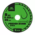 Mikado Feeder Bomb Rig Spike Barbless Mono 38cm - Ferdigknyttede kroker - 5900637105947 - 1
