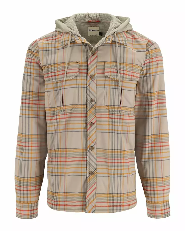 Simms Coldweather Hoody Stone Neo Plaid - Skjorter - 694264655337 - 1