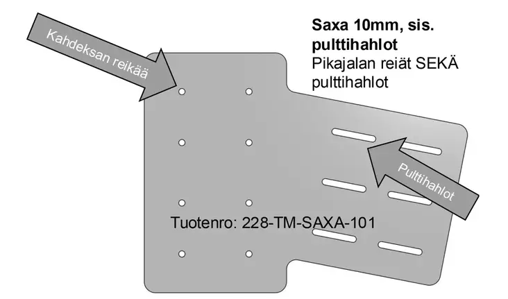 Catchy Asennuslevy 10mm Saxa Pred Pultti - Andre tilbehør - 1305202517 - 1