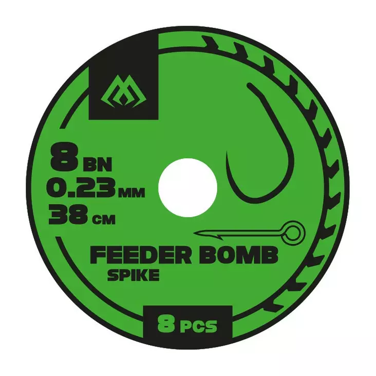 Mikado Feeder Bomb Rig Spike Barbless Mono 38cm - Ferdigknyttede kroker - 5900637105947 - 1