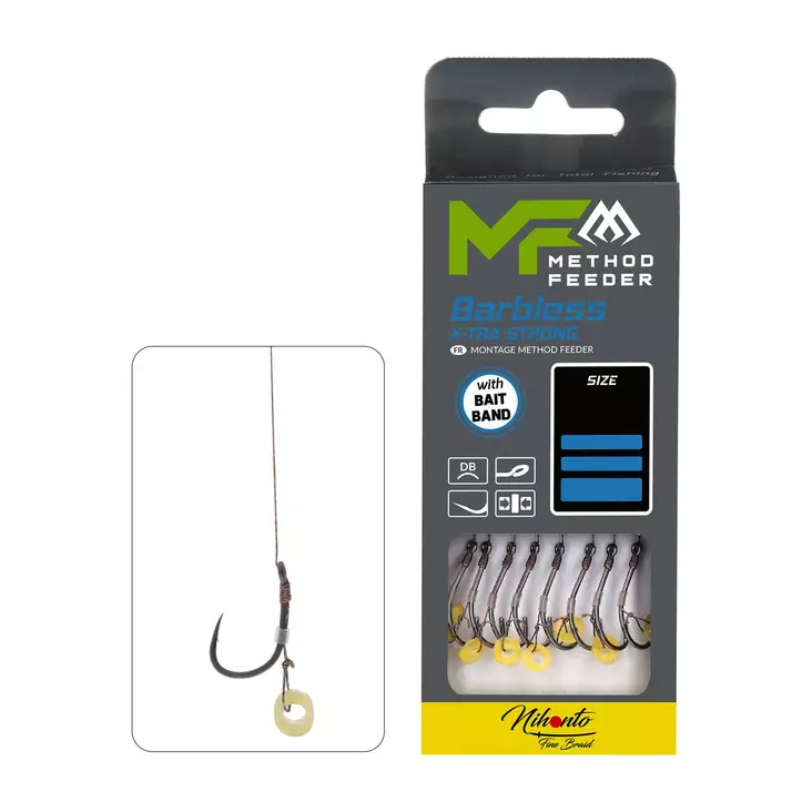 Mikado MF Rig Bait Band Barbless Braid 10cm - Ferdigknyttede kroker - 5900637114857 - 1